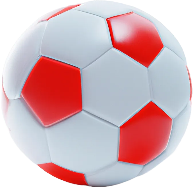 Ball with red shapes