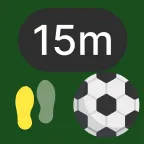 Icon of Dribbling 15m with run up. RF/LF